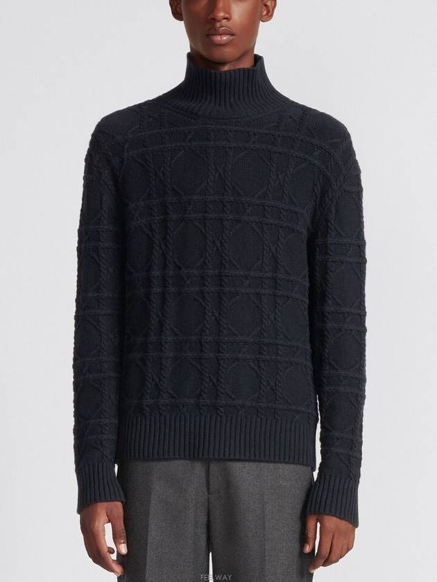 Cashmere Logo Knit Turtleneck Navy - DIOR - BALAAN 2