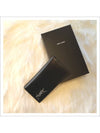 Men's Monogram Silver Logo Leather Long Wallet Black - SAINT LAURENT - BALAAN 2