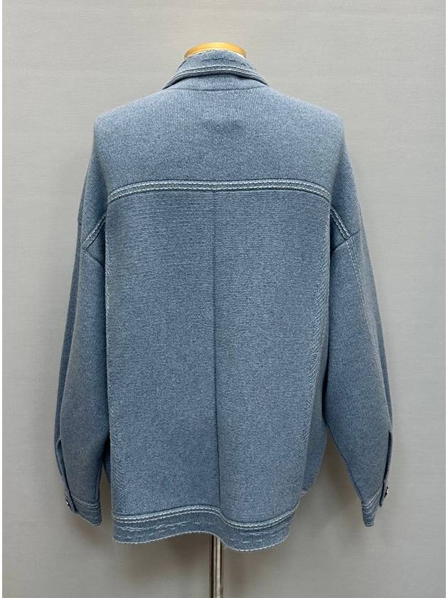 Denim oversized cashmere cotton jacket - BARRIE - BALAAN 2