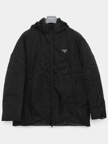 Triangular logo reversible hood half padded men s jacket SGC398 1WQ8 F0002 - PRADA - BALAAN 1