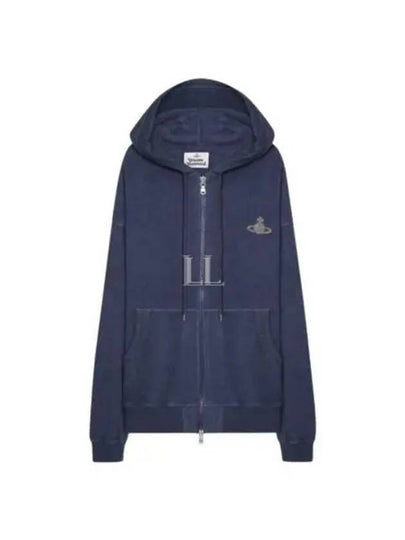 ORB Logo Organic Cotton Zip-Up Hoodie Patrol Blue - VIVIENNE WESTWOOD - BALAAN 2