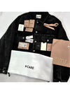 42 MiuMiu Men s Logo Denim Crop Cut Blouson Jacket Black Blue - MIU MIU - BALAAN 2