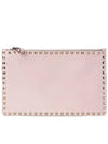 Rockstud Leather Clutch Bag Pink - VALENTINO - BALAAN 2