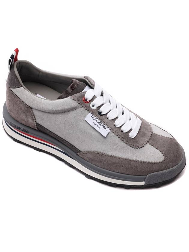 Suede Tech Runner Low Top Sneakers Grey - THOM BROWNE - BALAAN 4