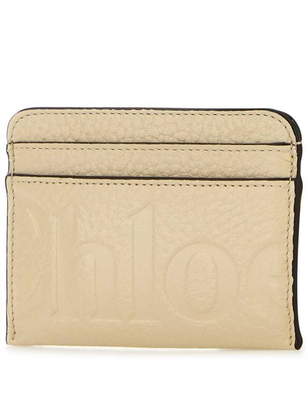 Logo Debossed Leather Card Wallet Yellow - CHLOE - BALAAN 3