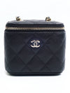 Classic Small Chain Grained Calfskin Gold Metal Cosmetic Case Mini Bag Black - CHANEL - BALAAN 3