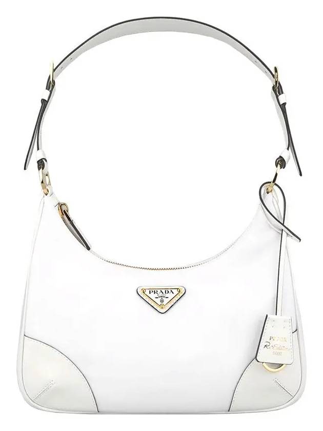 Re-Edition 2002 Re-Nylon and Brushed Leather Shoulder Bag White - PRADA - BALAAN 3