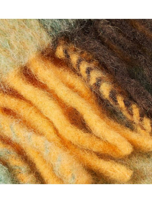 Check Mohair Muffler Chestnut Brown Yellow Green - ACNE STUDIOS - BALAAN 7