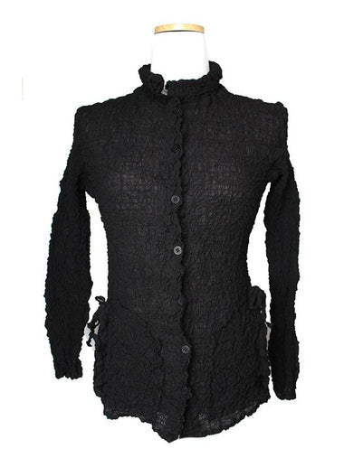 me black crumple shirt 44 - ISSEY MIYAKE - BALAAN 1