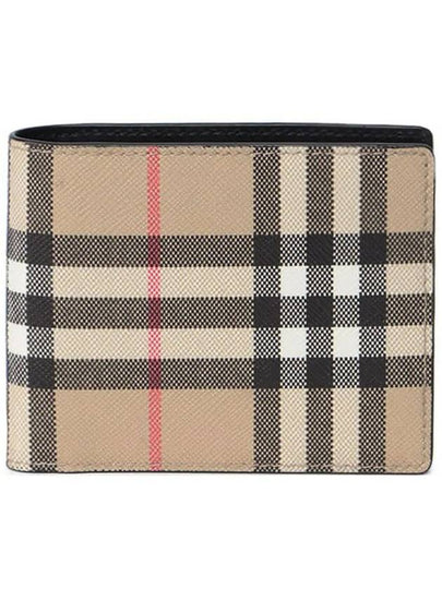 E Canvas Vintage Check Half Wallet Beige - BURBERRY - BALAAN 2