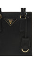 Triangular Logo Saffiano Leather Tote Bag Black - PRADA - BALAAN 11