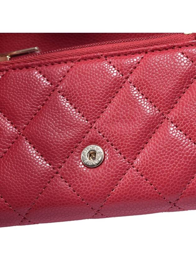 Unused Classic snap zipper card wallet red AP4096 - CHANEL - BALAAN 8