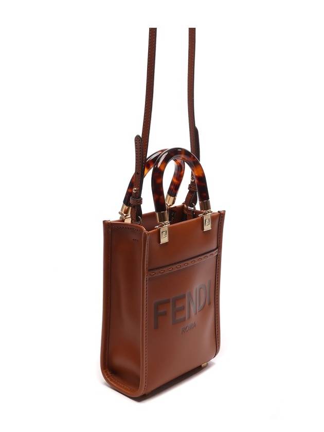 Sunshine Shopper Small Leather Tote Bag Brown - FENDI - BALAAN 4