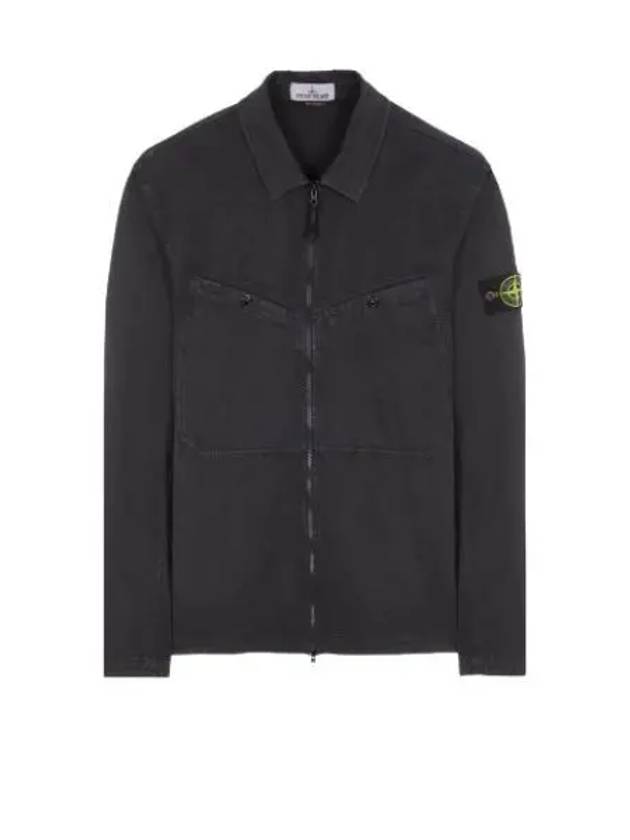 Wappen Patch Overshirt Zip Up Jacket Black - STONE ISLAND - BALAAN 2