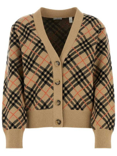 Check Cashmere Cardigan Sand - BURBERRY - BALAAN 2