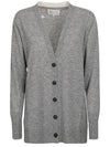 Women's V-neck Knit Wool Cardigan Grey - MAISON MARGIELA - BALAAN 3