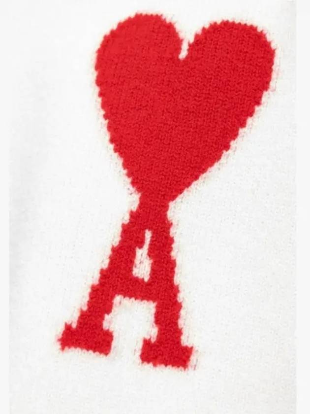 Big Heart Logo Knit Top White - AMI - BALAAN 5