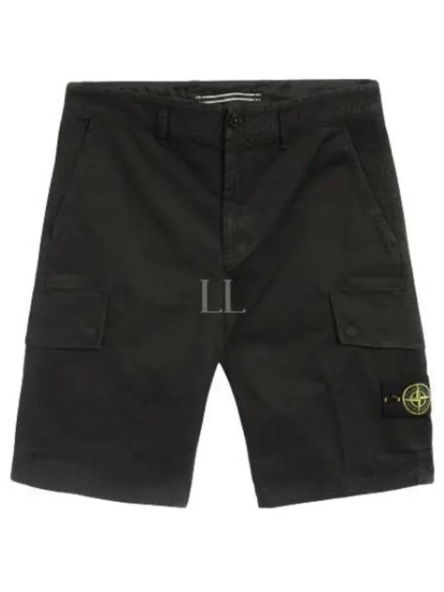 Compass Badge Cargo Shorts Black - STONE ISLAND - BALAAN 2