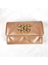 19 Snap card wallet lambskin dark beige gold AP1790 - CHANEL - BALAAN 3