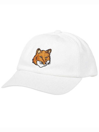 Large Fox Head Embroidery Ball Cap White - MAISON KITSUNE - BALAAN 1