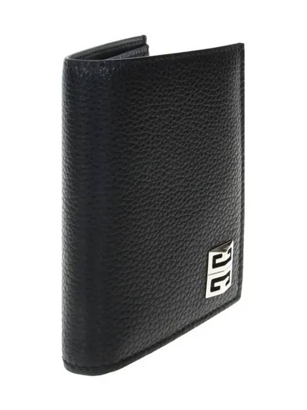 Metal Logo Grain Half Wallet Black - GIVENCHY - BALAAN.