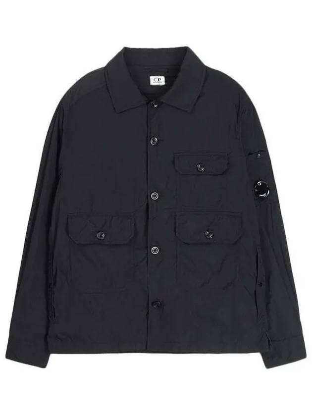 Chrome R Full Button Over Long Sleeve Shirt Black - CP COMPANY - BALAAN 2