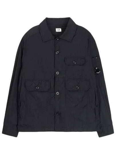 Chrome R Full Button Over Long Sleeve Shirt Black - CP COMPANY - BALAAN 2