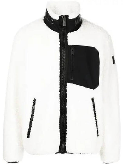 Men's Sagrek Shearling Fleece Zip-Up Jacket Ivory - MOOSE KNUCKLES - BALAAN 2