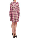 Liliane Check Midi Shirt Dress Pink - ISABEL MARANT - BALAAN 5