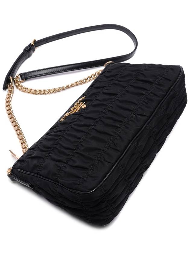 Pocono Goffre Chain Shoulder Bag Black Gold - PRADA - BALAAN 6