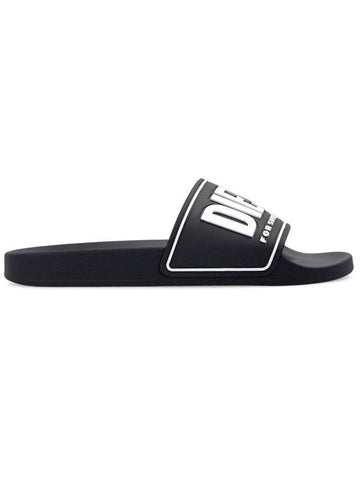 logo slippers black - DIESEL - BALAAN.