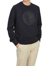 Men's Industrial One Print Sweatshirt Navy - STONE ISLAND - BALAAN 6