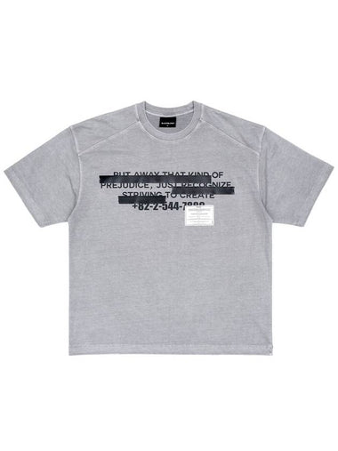 BBD Hidden Slogan Pigment T Shirt Gray - BLACKBLOND - BALAAN 1