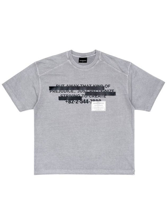 BBD Hidden Slogan Pigment T Shirt Gray - BLACKBLOND - BALAAN 2