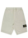 Cotton Fleece Cargo Bermuda Shorts Pistacchio - STONE ISLAND - BALAAN 2