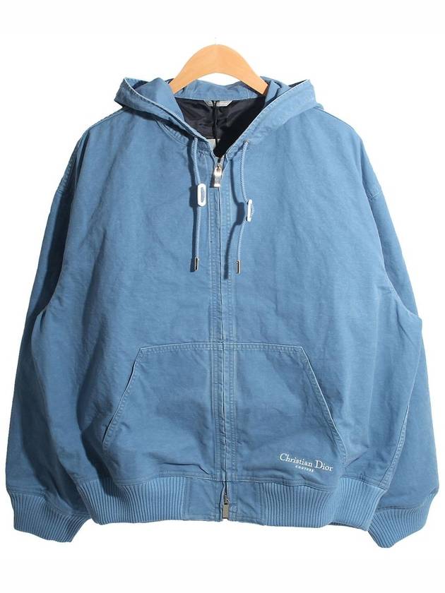 Couture Denim Hooded Zip-Up Blue - DIOR - BALAAN 3