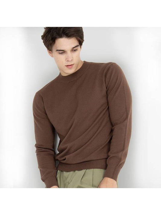 Traverto basic round knit BROWN - GOLD PERCENT - BALAAN 2