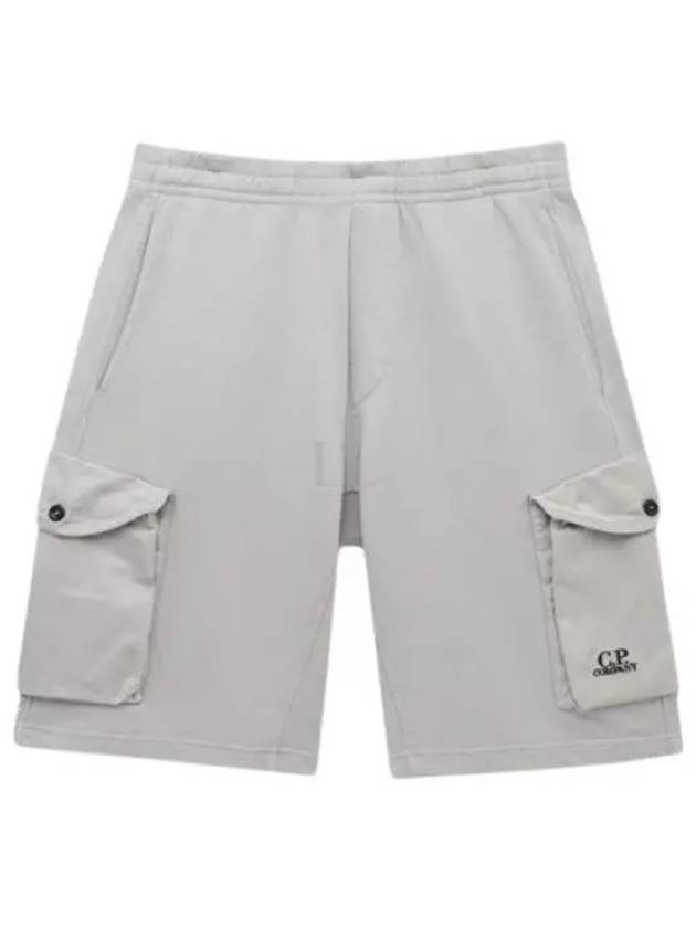 Cotton Fleece Mixed Cargo Shorts Grey - CP COMPANY - BALAAN 2