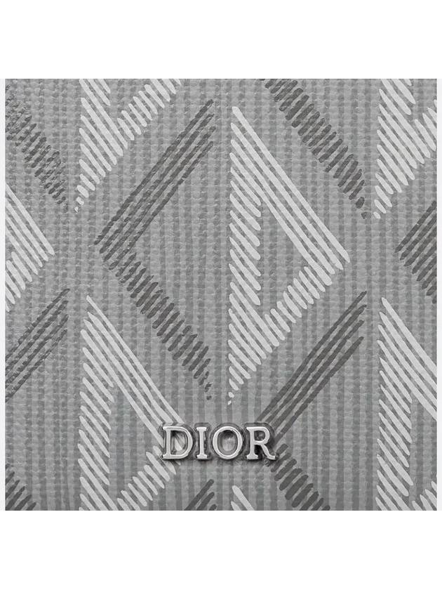 CD Diamond Canvas Compact Vertical Card Wallet Grey - DIOR - BALAAN 6