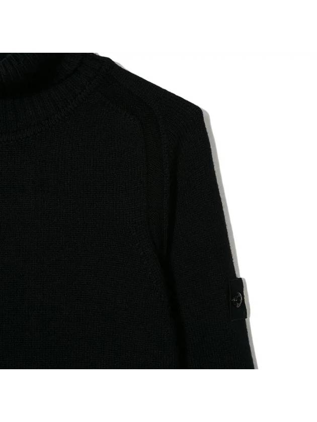 Kids Waffen Turtleneck Knit Black 7116520A2 V0029 - STONE ISLAND - BALAAN 4