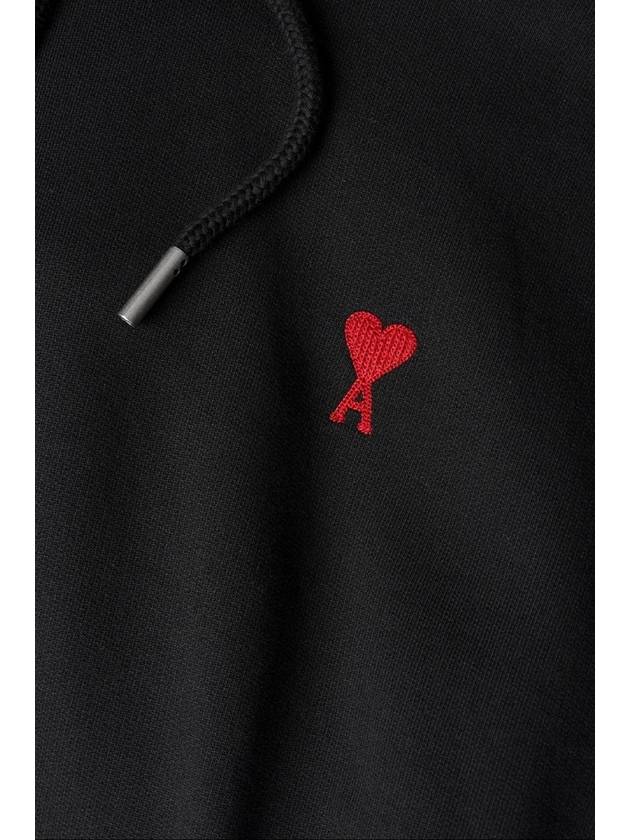 Red Heart Logo Classic Cotton Hoodie Black - AMI - BALAAN 3