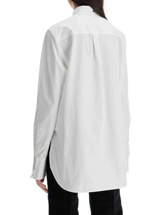 white asymmetrical organic cotton tuxedo shirt - TOTEME - BALAAN 3