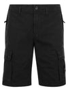 Men's Logo Patch Cargo Bermuda Shorts Black - STONE ISLAND - BALAAN 2