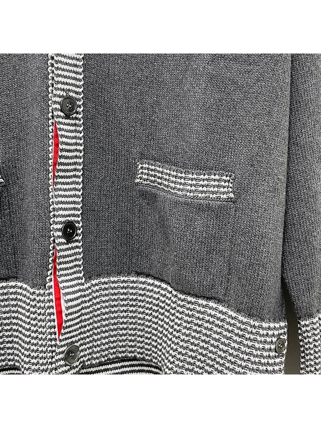 Hector Intarsia Cotton Cardigan Grey - THOM BROWNE - BALAAN 7