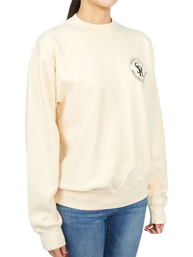 Logo Crew Neck Cotton Sweatshirt Beige - SPORTY & RICH - BALAAN 4