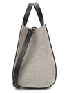 V Logo Canvas Leather Tote Bag Grey Black - VALENTINO - BALAAN 4