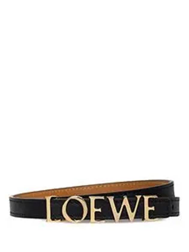 Logo Buckle Smooth Calfskin Belt Black - LOEWE - BALAAN 6