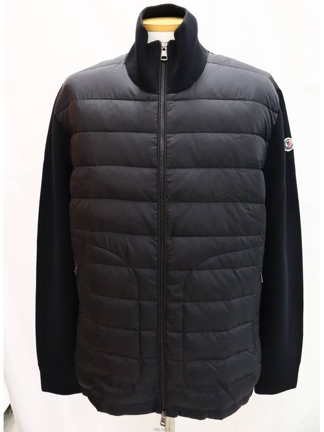 Men s Padded Wool Cardigan Black - MONCLER - BALAAN 7