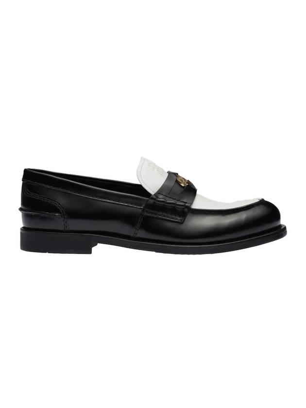 Leather Penny Loafers White Black - MIU MIU - BALAAN 1