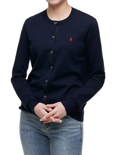 W cotton blend cardigan navy - POLO RALPH LAUREN - BALAAN 1